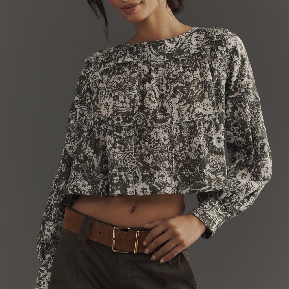 NWT Anthropologie Relaxed Long-Sleeve Swing Top